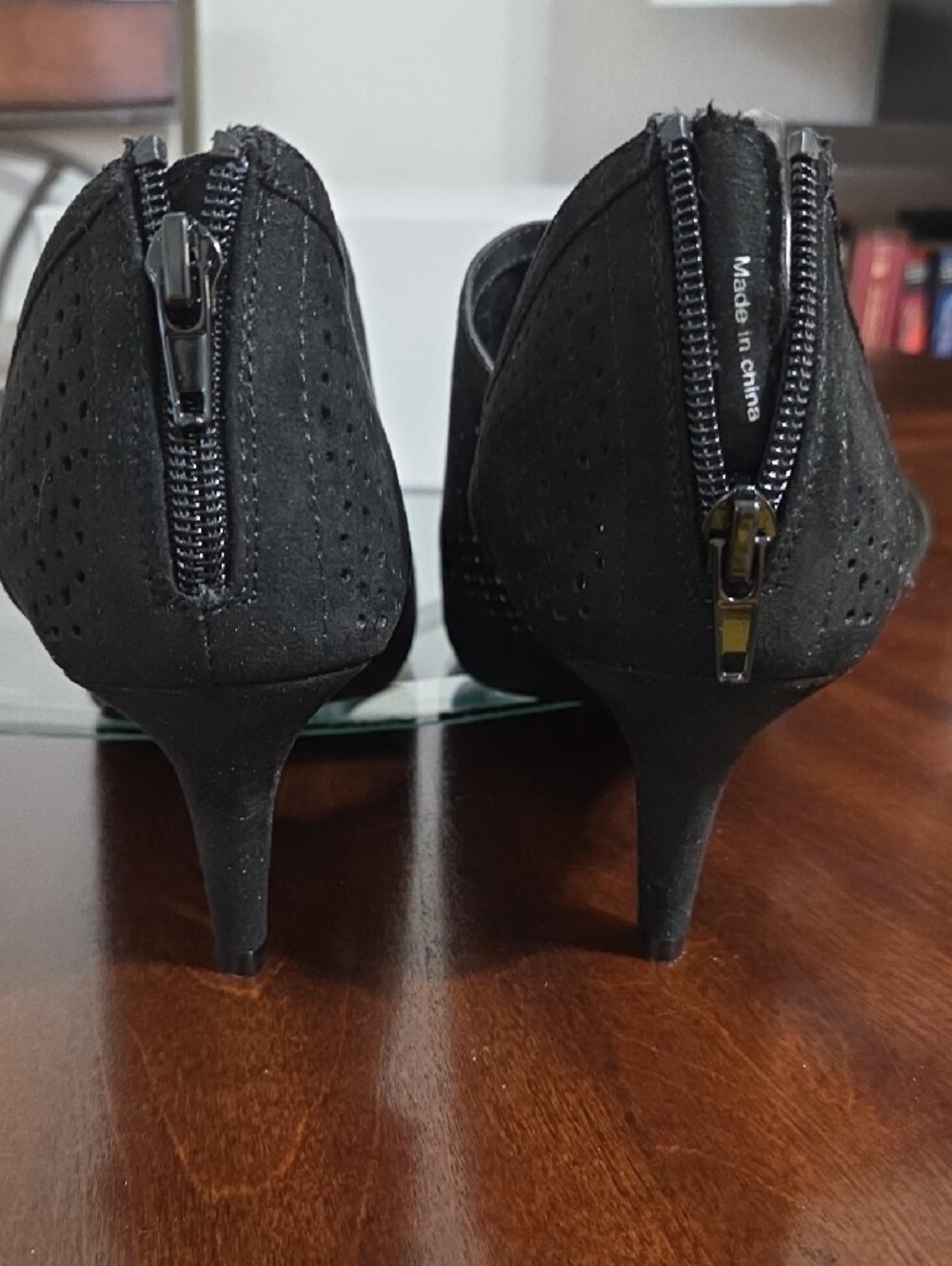 Style & Co. Black Perforated Peep-Toe Heels - Picture 7 of 9